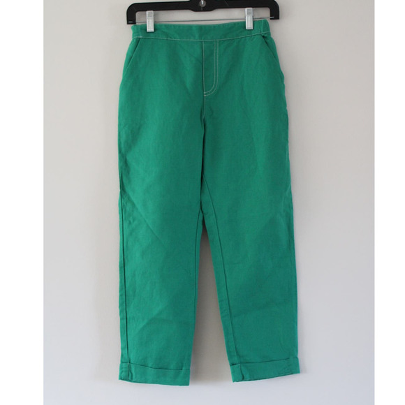 Bonpoint Other - NWT Bonpoint Boys Lester Pants High Rise Cotton Linen Green Straight Trouser 12